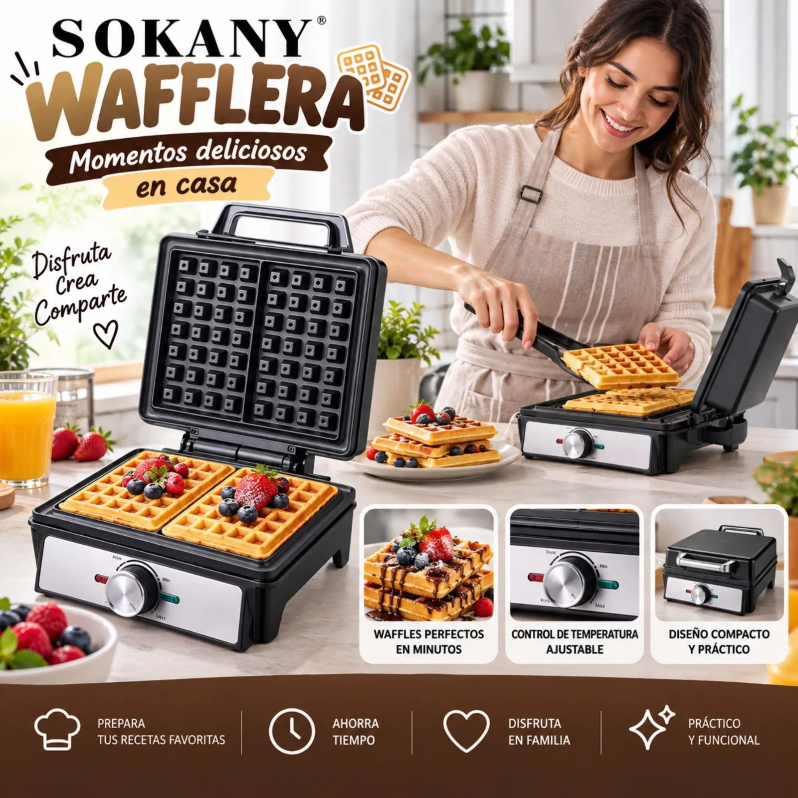 Վաֆլի պատրաստող սարք (Вафельница) Sokany SK-08025 Megashopping
