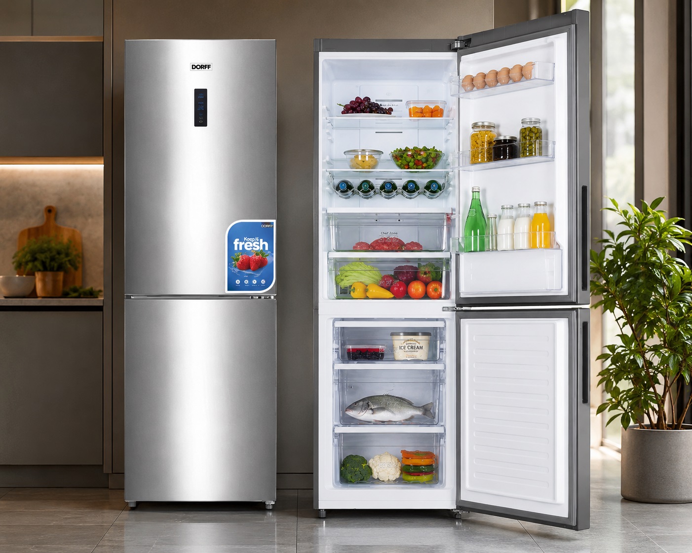 Սառնարան (Холодильник) DORF KD-318RW  LED Megashopping