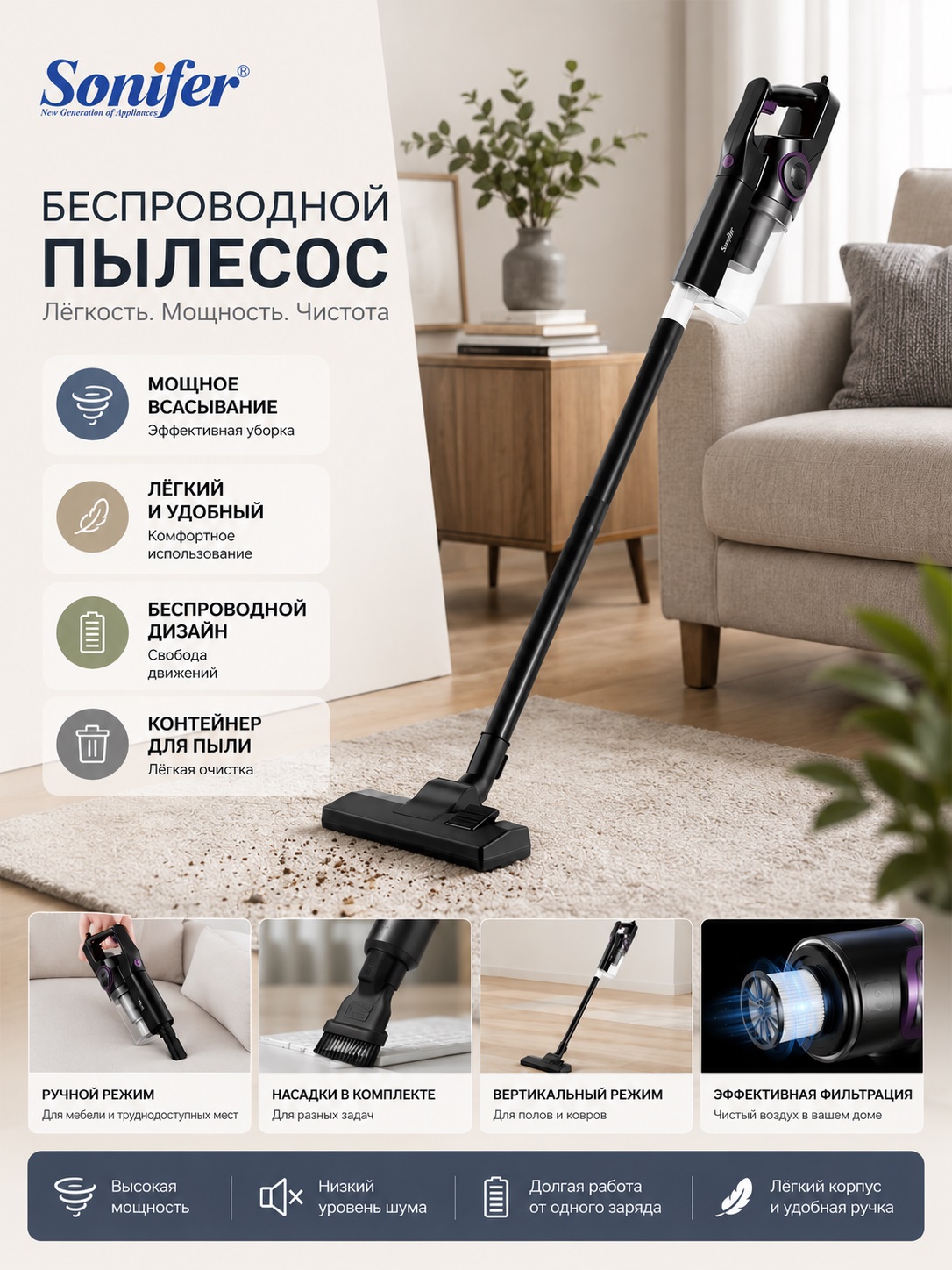 Փոշեկուլ (Пылесос) SONIFER SF-2245 Megashopping