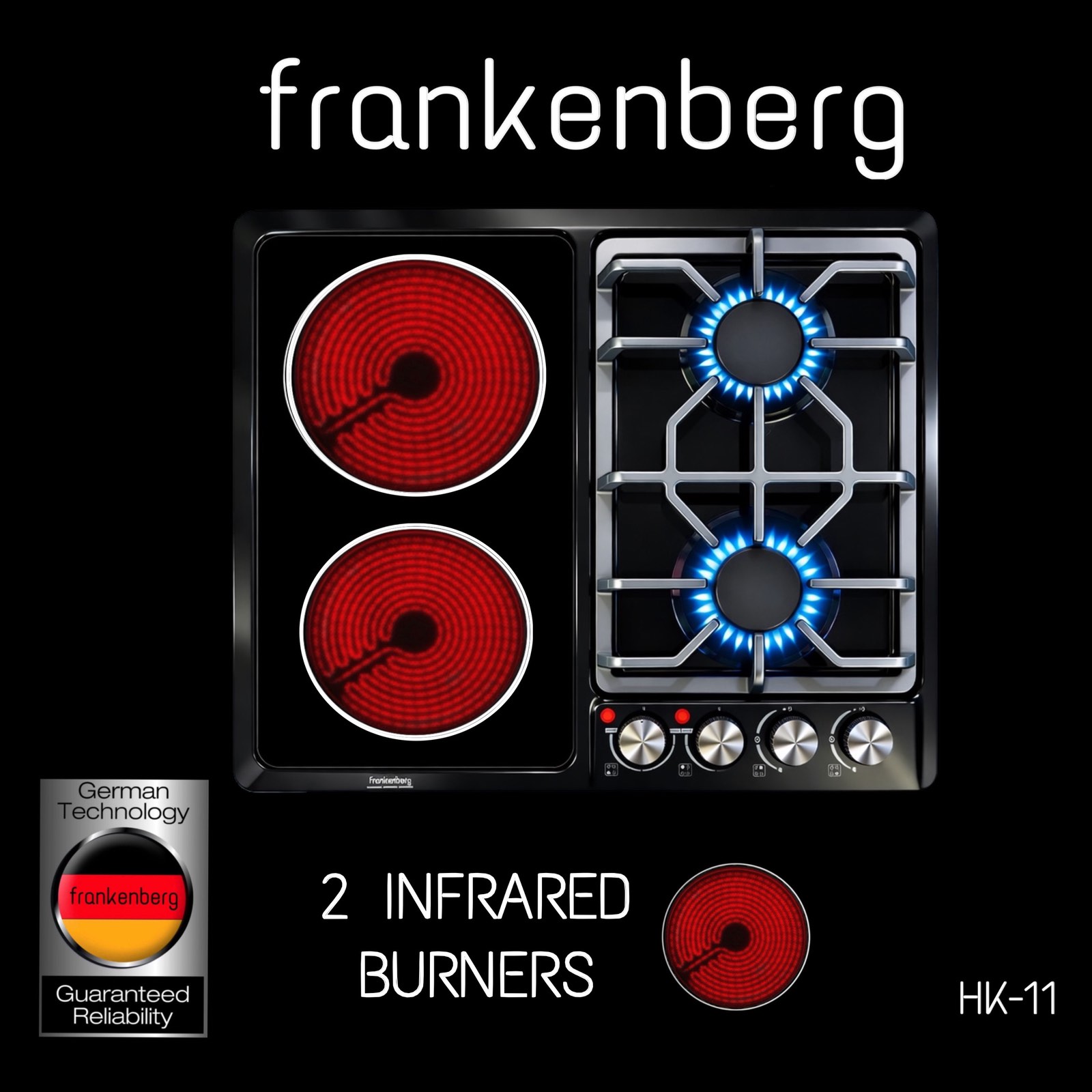 Frankenberg HK-11 Ներկառուցվող գազօջախ և սալօջախ 2 գազաին 2էլեկտրական