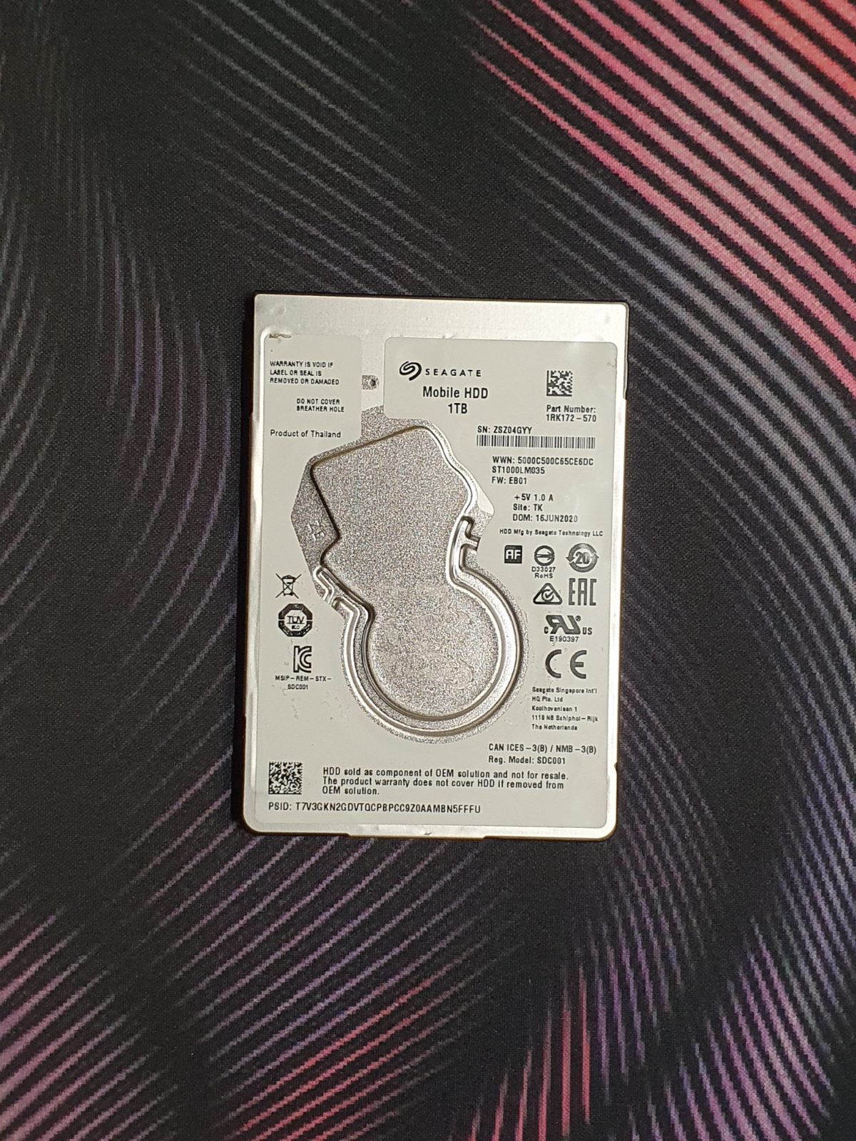 HDD Seagate Mobile 1TB 2.5" Laptop Model-ST1000LM035