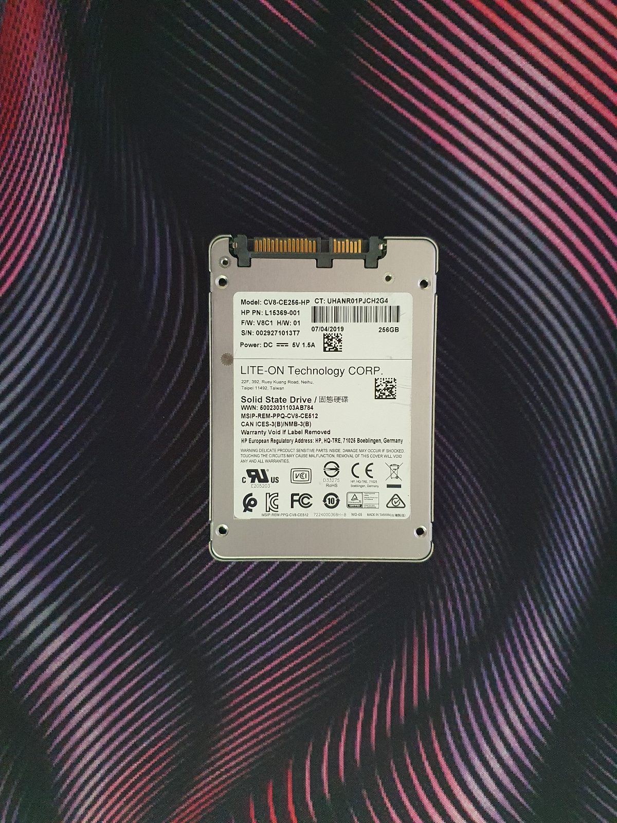 SSD Lite-On 256GB NAND 3D-TLC Model-CV8-CE256-HP 100% Live