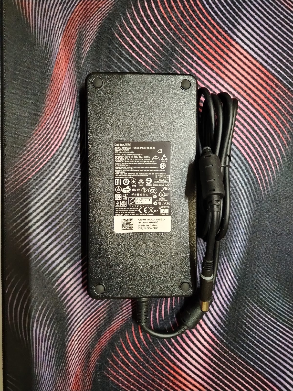 AC Adapter Charger Dell 19.5V 12.3A 240W 7.4mm*5.0mm Geniune Original